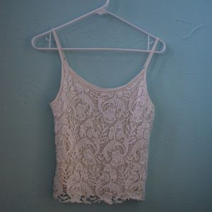 white lacey tank top